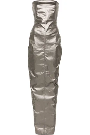 Rick Owens Coated strapless bustier gown