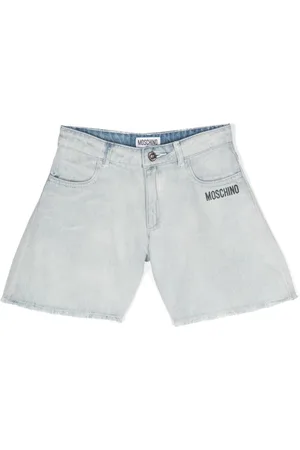 Moschino Fringed-edge denim shorts