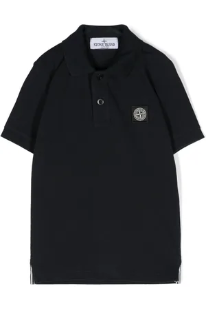 Stone Island Compass-patch piqué polo shirt