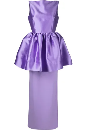 Solace Alda peplum-skirt maxi dress