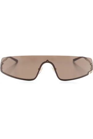 Gucci Square-G-motif shield-frame sunglasses