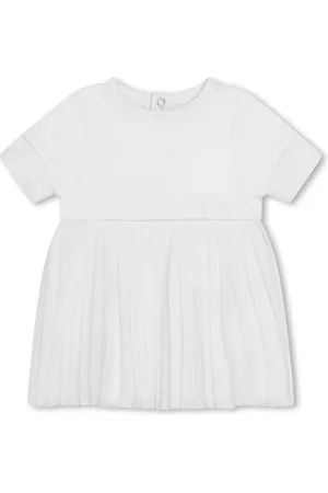 HUGO BOSS Logo-embroidered pleated dress