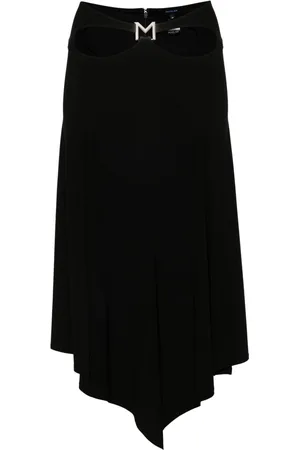 MUGLER Logo-plaque midi skirt