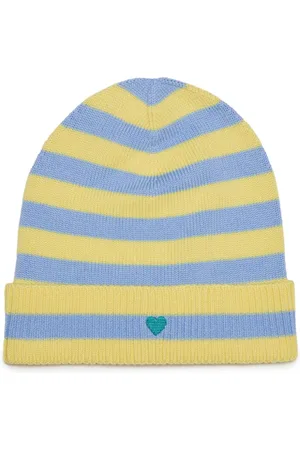 MAX&Co. Kids Heart-embroidered stripe-print wool beanie
