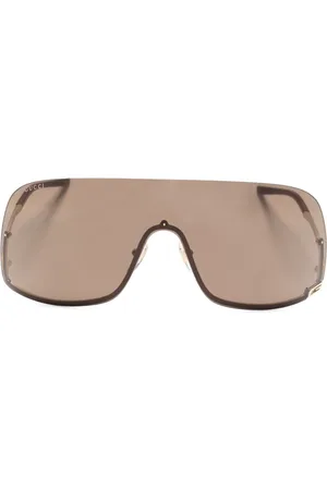 Gucci Square-G-motif shield-frame sunglasses