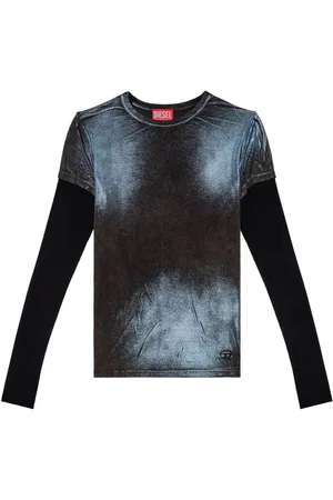 Diesel T-Miwa layered acid-wash T-shirt