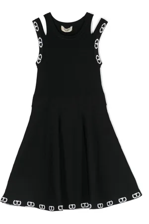 Twin-Set Logo-jacquard flared dress