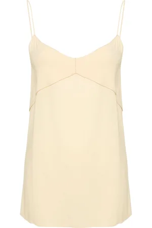 Fabiana Filippi Beaded-trim crepe tank top