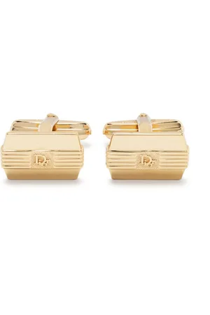 Dior 1980s logo-embossed polished cufflinks