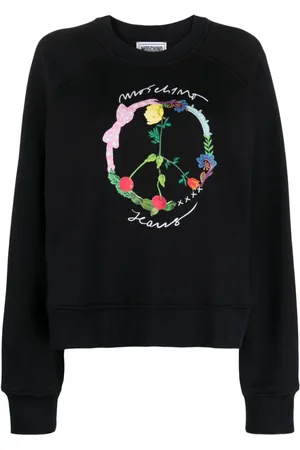 Moschino Peace sign-print cotton sweatshirt