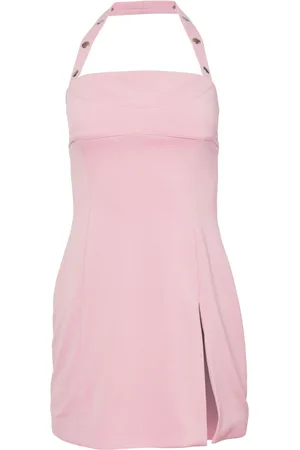 FLEUR DU MAL Snap halterneck mini dress