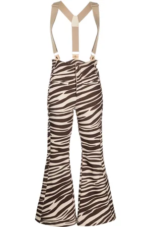 Cynthia Rowley Zebra-print flared ski trousers
