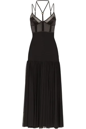 Dolce & Gabbana DG-plaque tulle midi dress