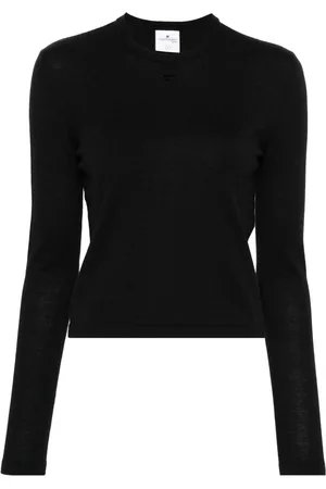 Courrèges Logo-embroidered ribbed sweater