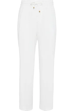 Brunello Cucinelli Linen drawstring-fastening trousers