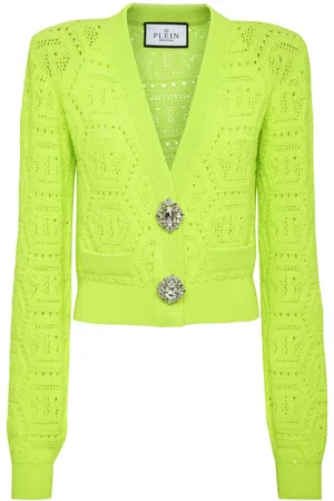 Philipp Plein Monogram-intarsia cropped cardigan