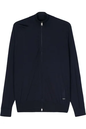 BRIONI Logo-plaque zipped jumper