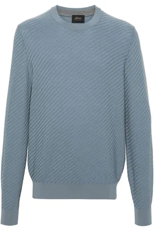BRIONI Interwoven wool-cashmenre-blend jumper