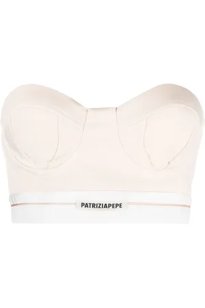 Patrizia Pepe Logo-patch tailored bustier top