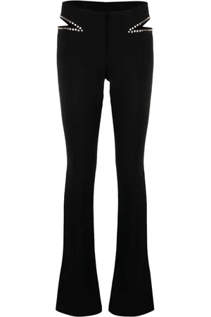 Patrizia Pepe Stud-detailing cut-out slim trousers