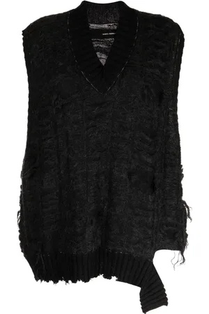 ISABEL BENENATO Distressed V-neck vest