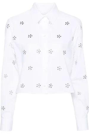 Msgm Rhinestone-embellished cotton shirt