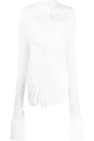 MARC LE BIHAN Knitted-panel poplin shirt