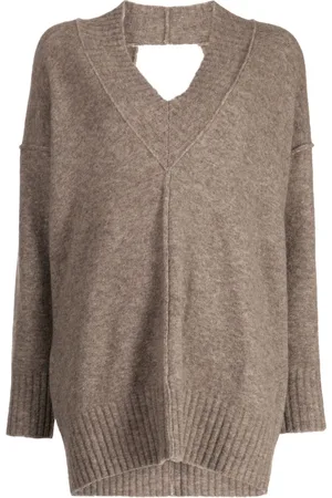 ISABEL BENENATO Open-knit V-neck jumper