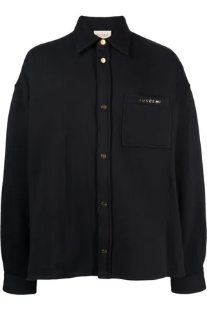 BUSCEMI Logo-plaque cotton shirt