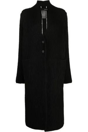 ISABEL BENENATO Ribbed-knit single-breasted coat
