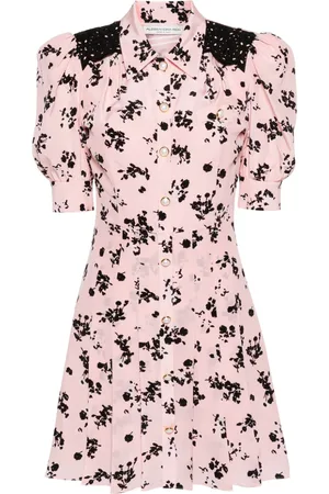 Alessandra Rich Floral-print pleated-skirt dress
