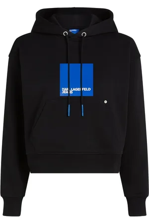 Karl Lagerfeld Box-logo organic-cotton hoodie
