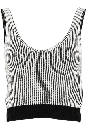 DKNY V-neck ribbed-knit top