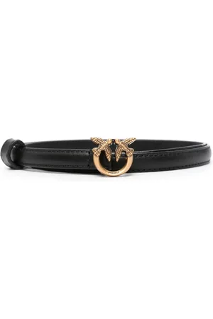 Pinko Love Birds-buckle leather belt