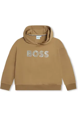 HUGO BOSS Logo-embossed jersey hoodie