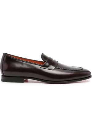 santoni High-shine leather loafers