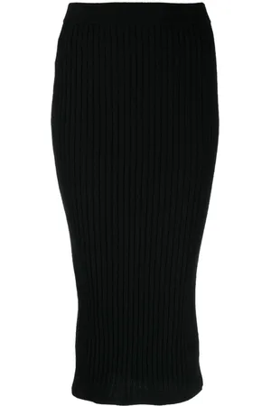 N.PEAL Organic cashmere ribbed skirt