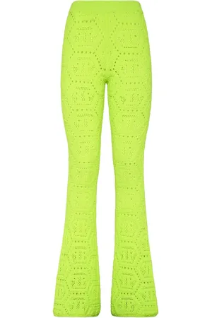 Philipp Plein Patterned-knit flared trousers