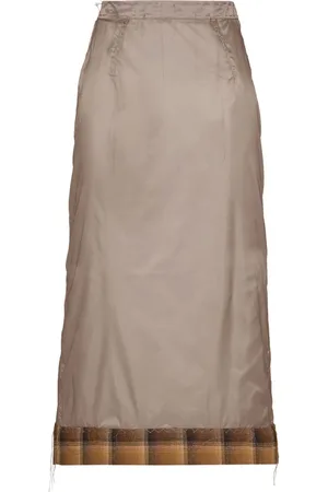 Maison Margiela X Pendleton checked-trim semi-sheer skirt