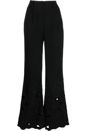 Elie saab Embroidered cut-out flared trousers