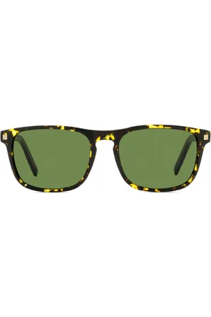 Ermenegildo Zegna Tortoiseshell-effect rectangle-frame sunglasses