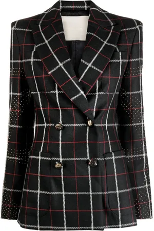 Elie saab Check-pattern peak-lapels blazer