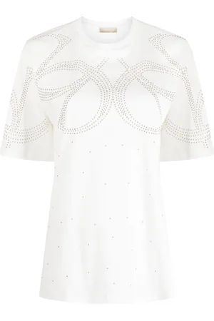Elie saab Stud-embellished cotton T-shirt