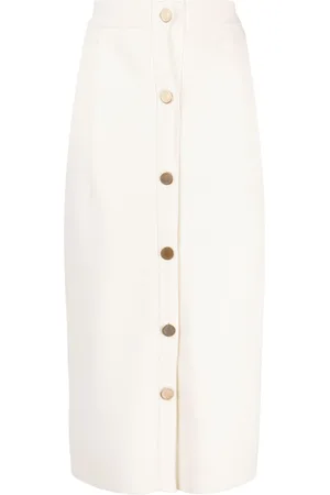 N.PEAL Organic cashmere buttoned skirt