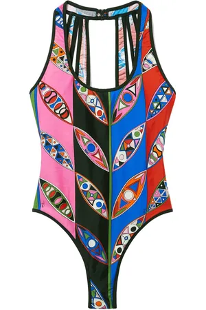 Puccini Abstract print open back swimsuit