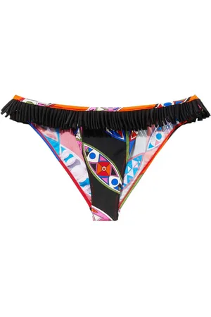 Puccini Abstract print fringed bikini bottom