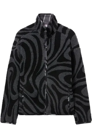 Puccini Marbled-pattern felted bomber jacket