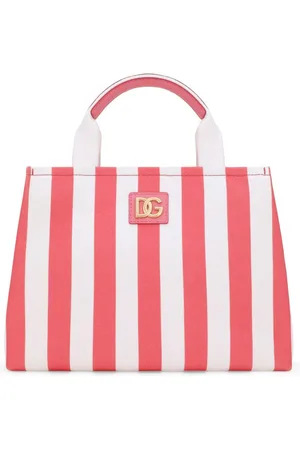 Dolce & Gabbana Logo-plaque striped tote bag