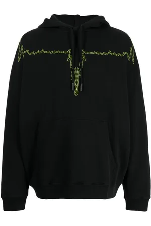MARCELO BURLON Stitch wings cotton hoodie