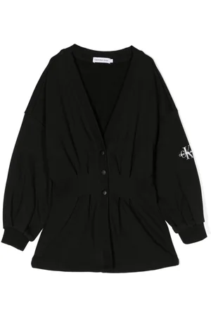 Calvin Klein Logo-print pleated cardigan